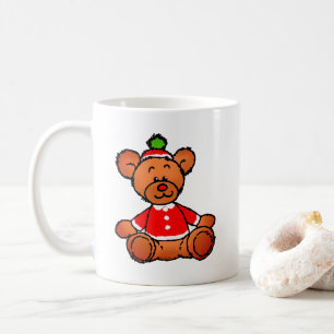 Caneca De Café Urso de Natal Festivo em Design
