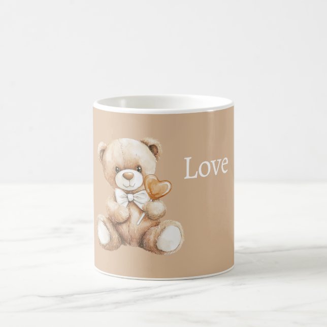 Caneca De Café Urso de pelúcia coração de caramelo (Centro)