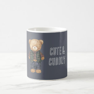 Caneca De Café Urso de Pelúcia Fofo de Jeans Azul