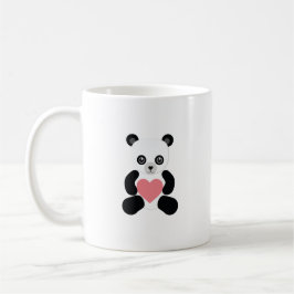 Caneca De Café Urso de pelúcia panda com coração