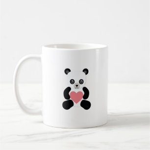 Caneca De Café Urso de pelúcia panda com coração