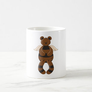 Caneca De Café Urso de Teddy Castanho e Bonito com Asas Anjos