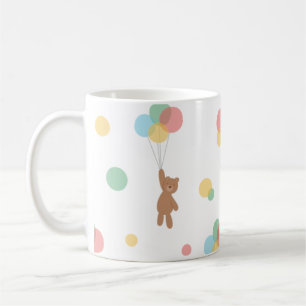 Caneca De Café Urso de Teddy com Balões
