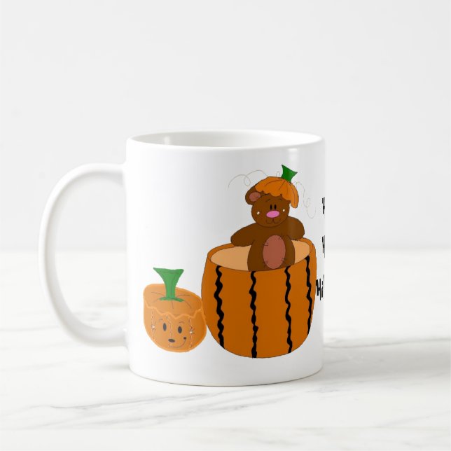 Caneca De Café Urso Disfarçado de Abóbora (Esquerda)