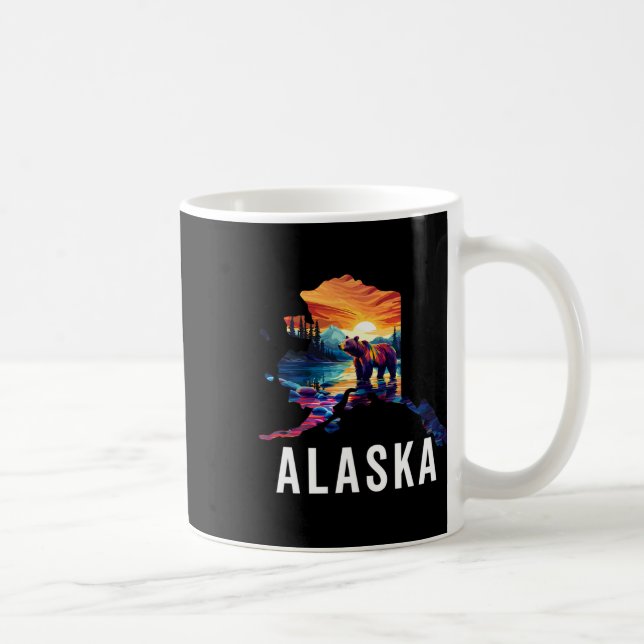 Caneca De Café Urso do Alasca Animal Mapa do Alasca Lembranças Fé (Direita)