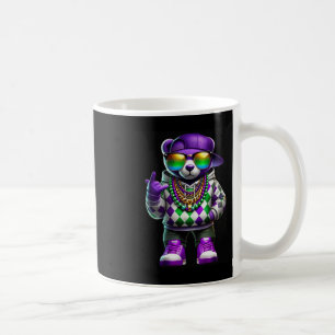 Caneca De Café Urso do Mardi Gras para homens Camiseta Hip Hop Ne