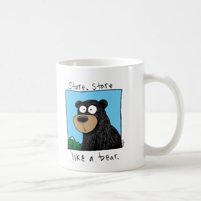 Caneca De Café urso do olhar fixo (Direita)