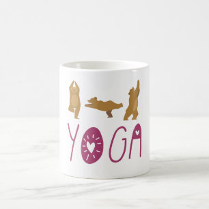 Caneca De Café Urso Engraçado Possui Yoga