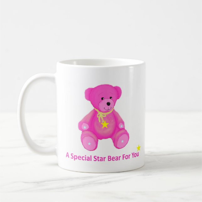 Caneca De Café Urso Estelar Rosa (Esquerda)