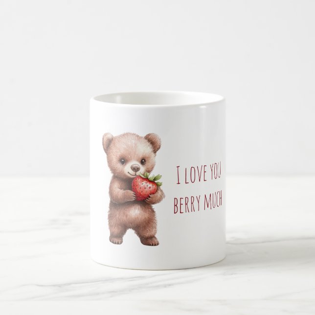 Caneca De Café Urso Fofo com Morango (Centro)