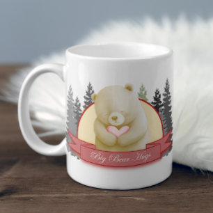 Caneca De Café Urso Grande Abraço Carinho de Amor e Natureza Flor