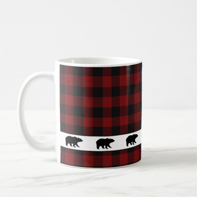 Caneca De Café Urso Grizzly da Xadrez de Buffalo (Esquerda)