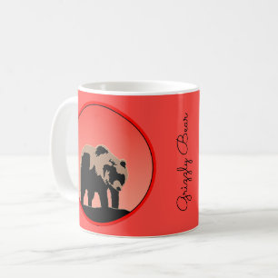 Caneca De Café Urso Grizzly no Sunset - Arte original sobre a vid