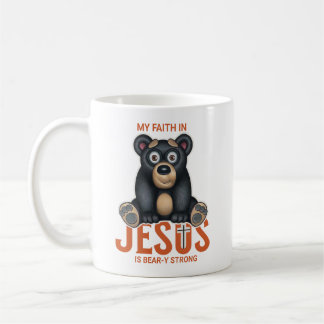 Caneca De Café Urso Inspirador Jesus Fé Cristã
