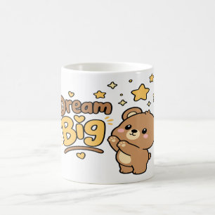 Caneca De Café Urso Kawaii Sonhe Grande Arte Inspiradora