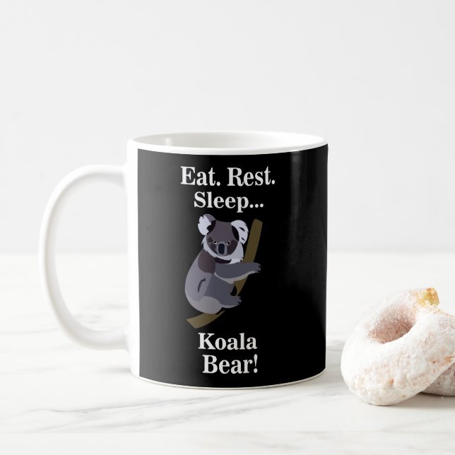 Caneca De Café Urso Koala Engraçado (Com Donut)