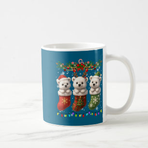 Caneca De Café Urso Lar No Natal Meias Luzes Urso Lar Xmas