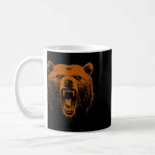 Caneca De Café Urso Laranja Bravo Urso Pardo Hiking Acampamento A