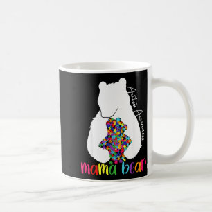 Caneca De Café Urso mamãe ama apoio consciência do autismo quebra
