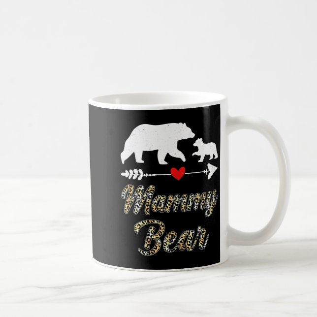 Caneca De Café Urso mamãe leopardo divertido dia das mães urso fe (Direita)