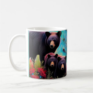 Caneca De Café Urso mamão e filhotes