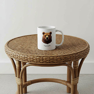 Caneca de café Urso Marrom Fofo