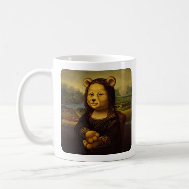 Caneca De Café Urso Mona Lisa (Esquerda)