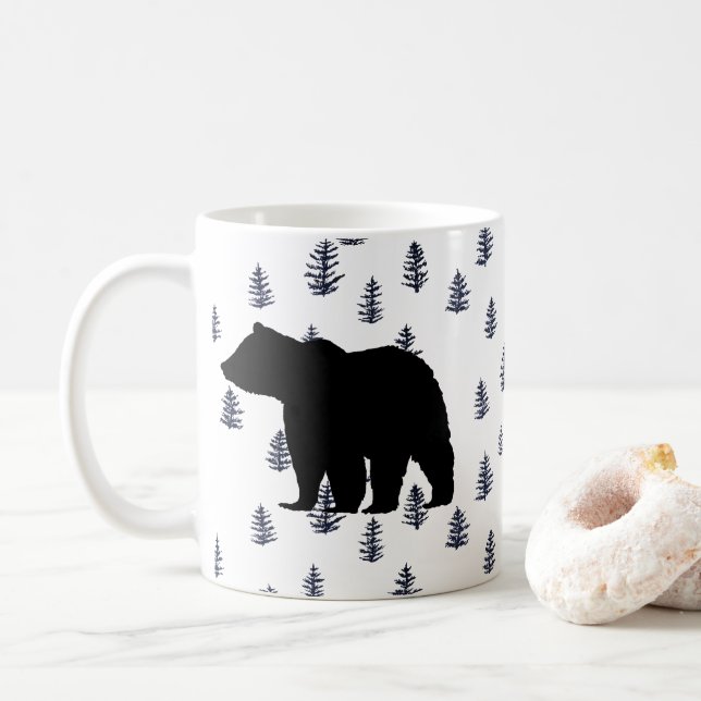 Caneca De Café Urso Negro - Calha de café (Com Donut)