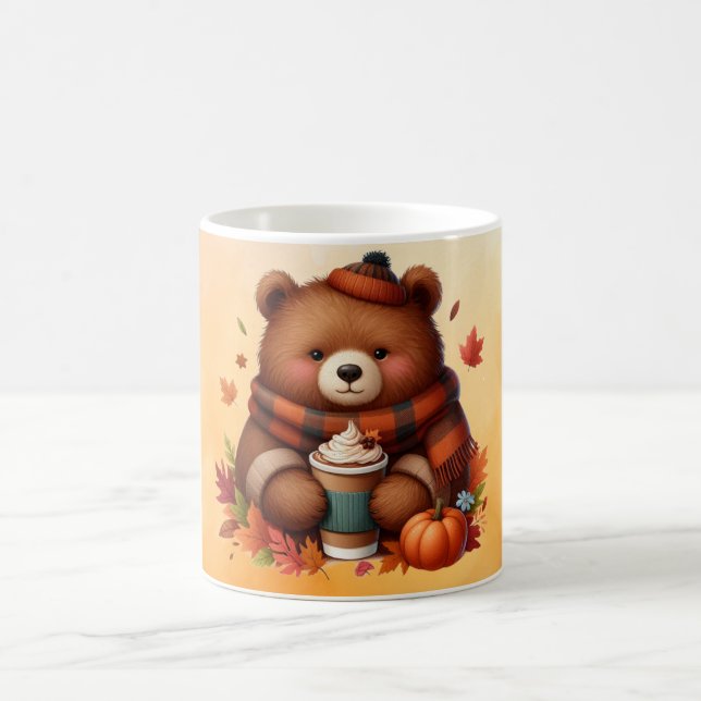 Caneca De Café Urso outonal rústico/vintage (Centro)