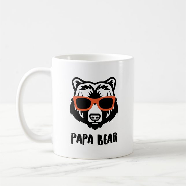 Caneca De Café Urso Pai Personalizado Gráfico (Esquerda)