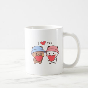 Caneca De Café Urso-panda, abraços-bubu e-dudu amam