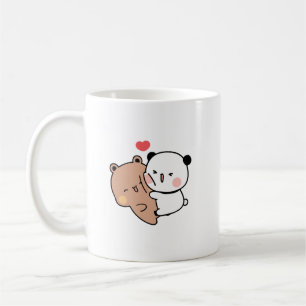 Caneca De Café Urso-panda, abraços-bubu e-dudu amam