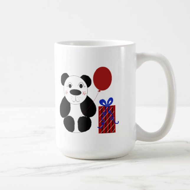 Caneca De Café Urso Panda com Balão Vermelho (Direita)