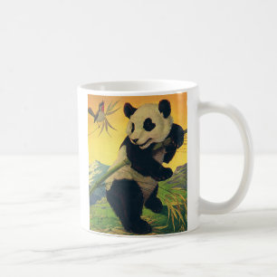Caneca De Café Urso Panda Fofo Comendo Bambu, Animal Selvagem Vin