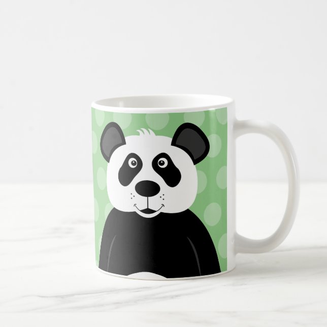 Caneca De Café Urso Panda Ponto Verde Fofo (Direita)