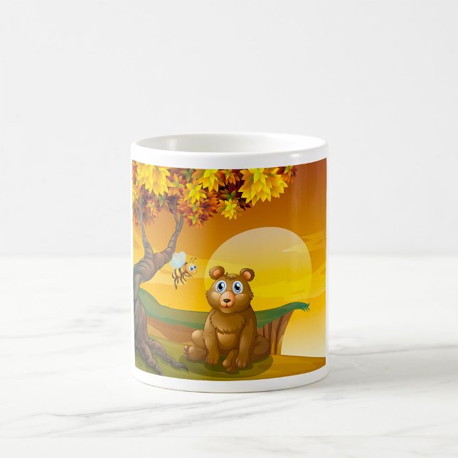 Caneca De Café Urso Pardo Pôr do Sol (Criador carregado)