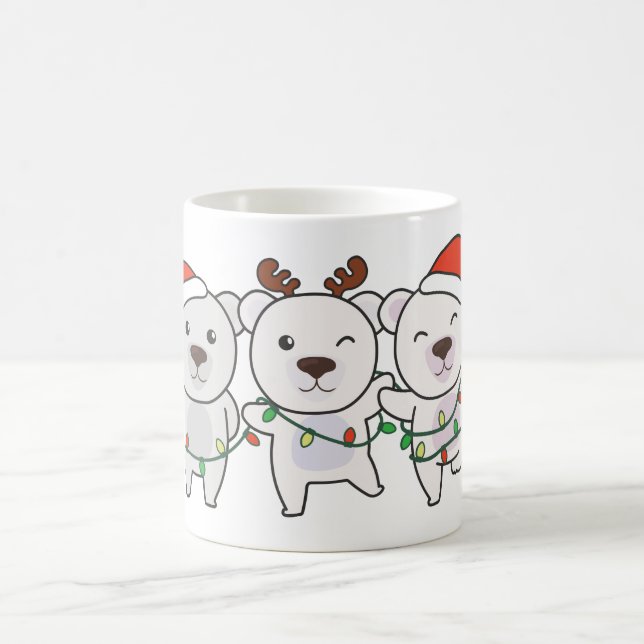 Caneca De Café Urso Polar Animais de Natal Curiosos (Centro)