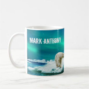 Caneca De Café Urso Polar Aurora Boreal