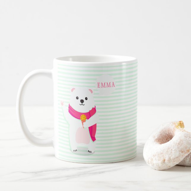 Caneca De Café Urso Polar Cinto Personalizado (Com Donut)
