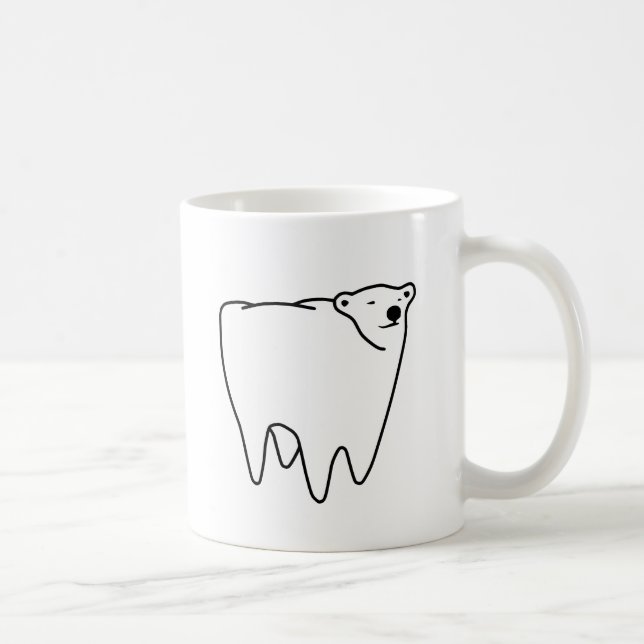 Caneca De Café Urso polar do dente do urso do Molar (Direita)