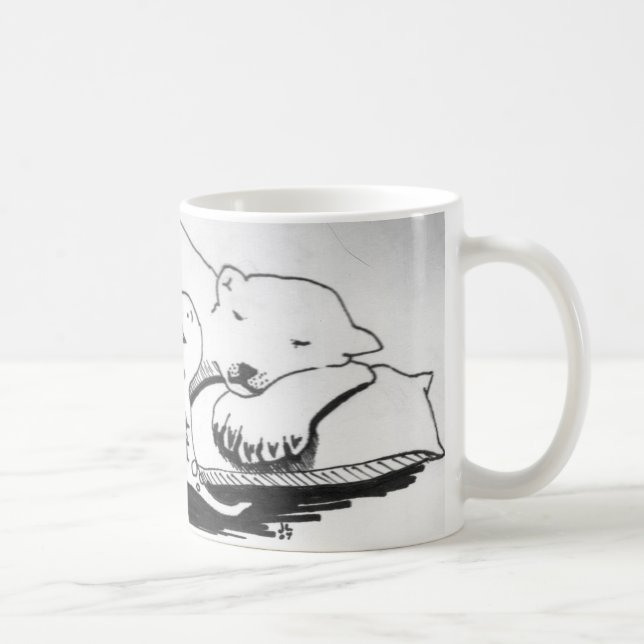 Caneca De Café Urso polar do sono com T-Rex (Direita)
