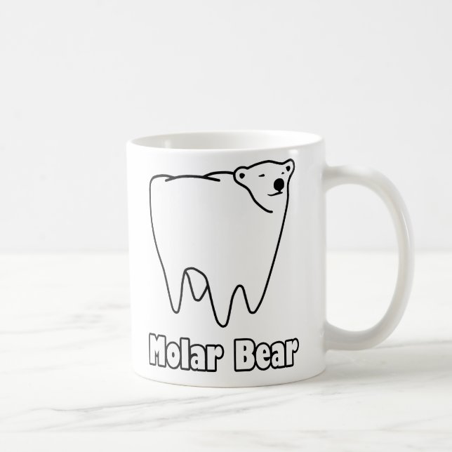 Caneca De Café Urso Polar do Urso Molar (Direita)