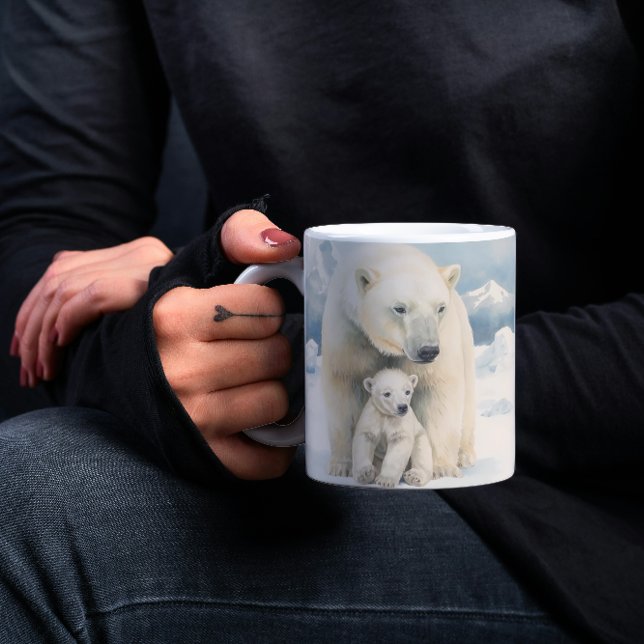 Caneca De Café Urso Polar e Legenda Árctica Cub (Criador carregado)