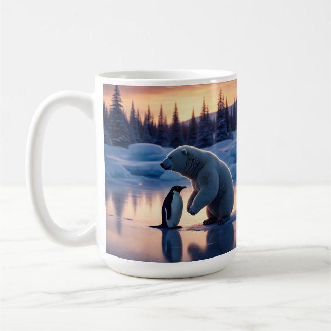 Caneca De Café Urso polar e pinguim (Esquerda)