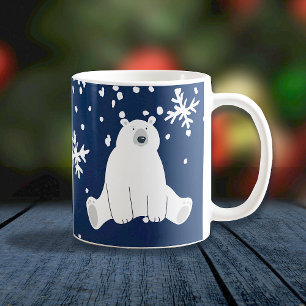 Caneca De Café Urso Polar em Snowy Winter