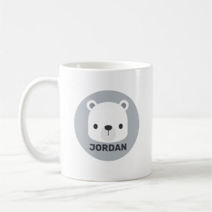 Caneca De Café Urso Polar Fofo com Nome Personalizado