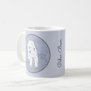 Caneca De Café Urso Polar na Pintura do Gelo - Arte Original da V