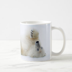 Caneca De Café Urso polar rolando na neve, Noruega
