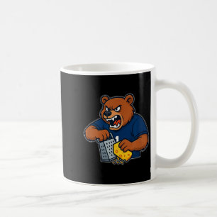 Caneca De Café Urso Ralando Queijo Engraçado