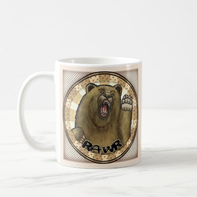 Caneca De Café Urso Rawr  (Esquerda)
